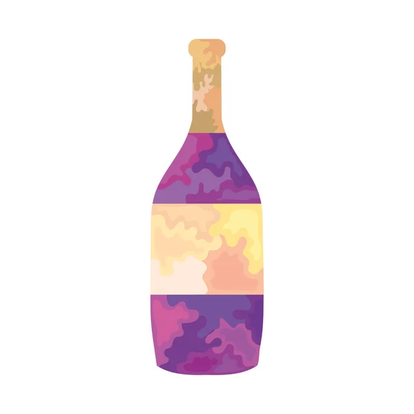 Vin Flaske Ikon Hvid Baggrund – Stock-vektor