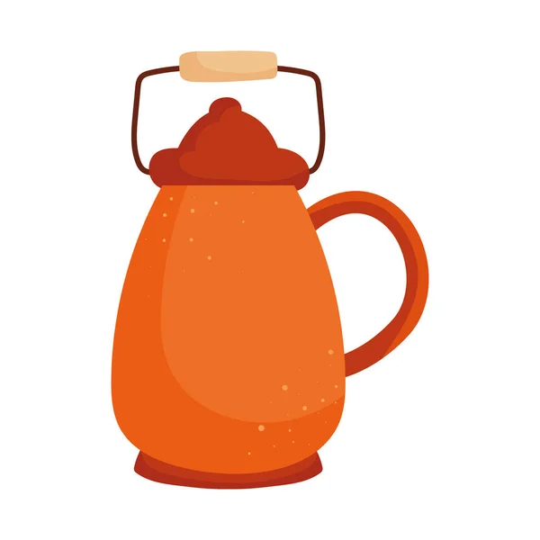 Πορτοκαλί Τσάι Κατσαρόλα Λευκό Φόντο — Διανυσματικό Αρχείο