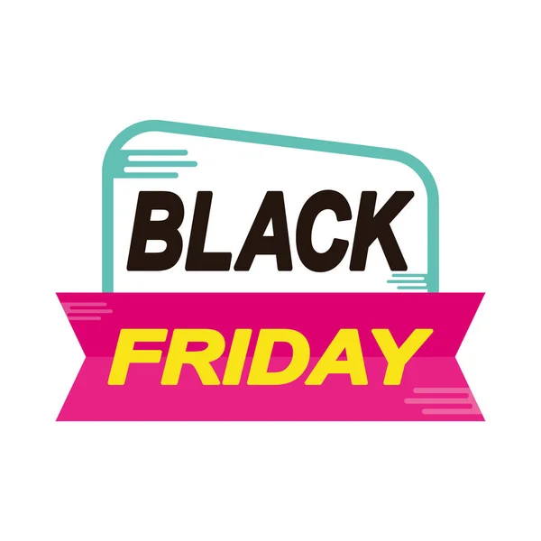 Black Friday Promotion Badge White Background — Stock Vector
