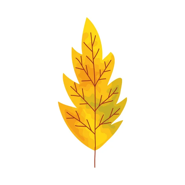 Žlutá Podzimní Listí Bílém Pozadí — Stockový vektor