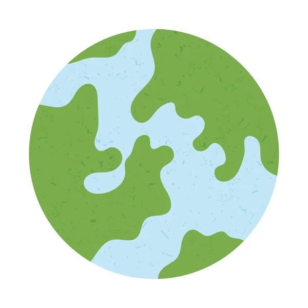 Erde Planet Symbol Auf Weißem Hintergrund — Stockvektor