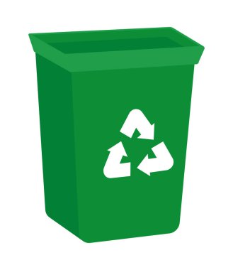 Beyaz arkaplanda izometrik geri dönüşüm kutusu