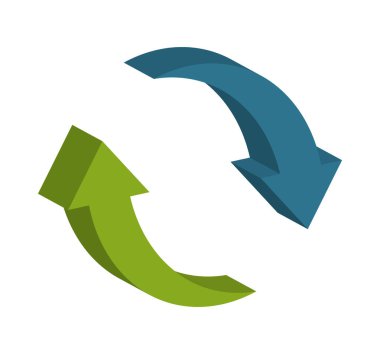 Beyaz arkaplanda okları tazele