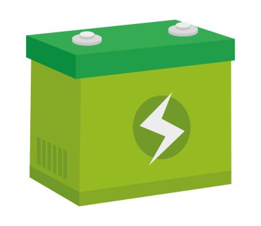 Beyaz arkaplanda izometrik araba aküsü