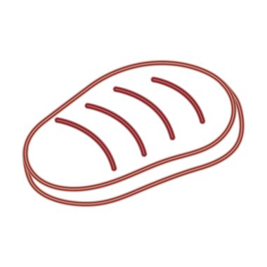 Beyaz arkaplanda neon et biftek