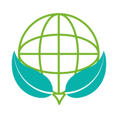 Beyaz arkaplanda yaprakları olan küresel küre