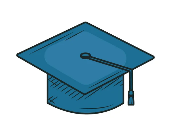 Icône Chapeau Graduation Sur Fond Blanc — Image vectorielle