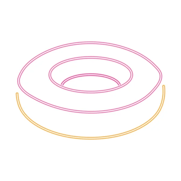 Neon Donut Icoon Witte Achtergrond — Stockvector