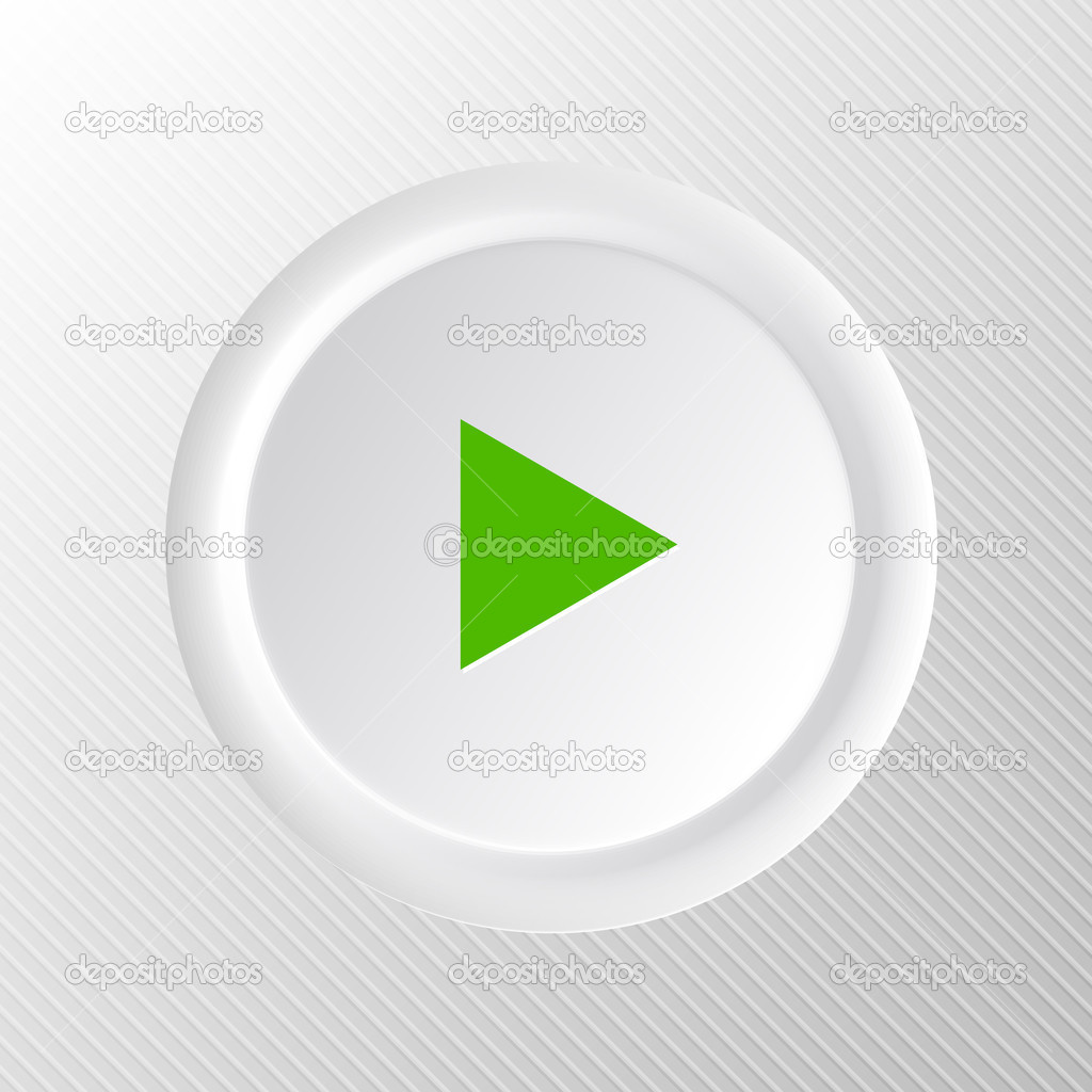 Simple white plastic vector play button