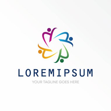 Letter or word R or B font like happy body around image graphic icon logo design abstract concept vector stock. Can be used as a symbol related to initial or community.