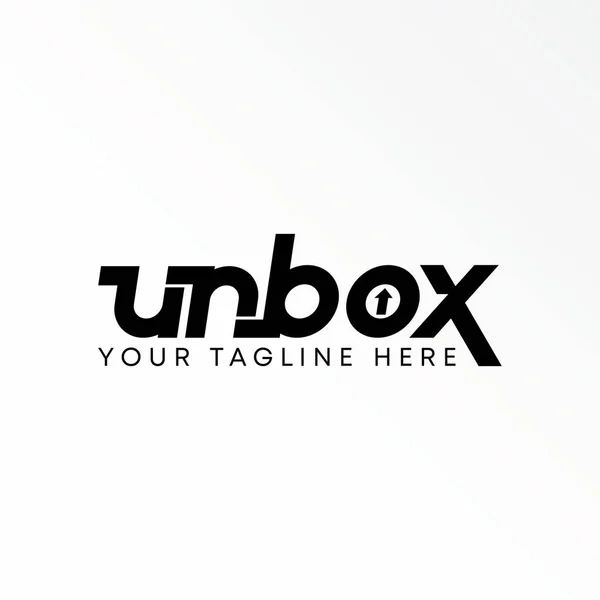 Letter Word Unbox Connected Font Aroow Image Graphic Icon Logo — Stok Vektör