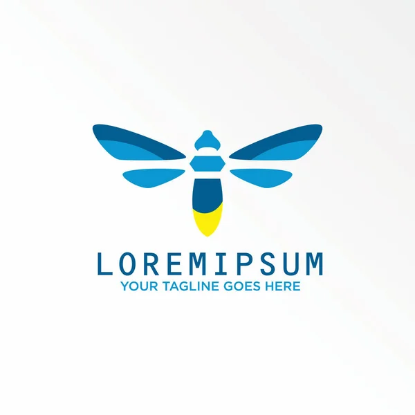 Simple Unique Bee Illustration Flying Image Graphic Icon Logo Design — Image vectorielle