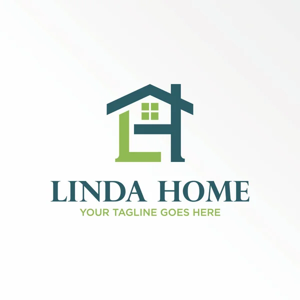 Letter Word Font Line Roof House Image Graphic Icon Logo — Archivo Imágenes Vectoriales