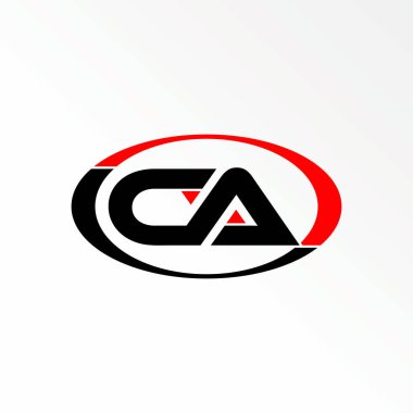 harf veya kelime CA sans serif bağlı yazı tipi elips resim grafik logo tasarımı soyut konsept vektör stok. Baş harf veya monogramla ilgili bir sembol olarak kullanılabilir