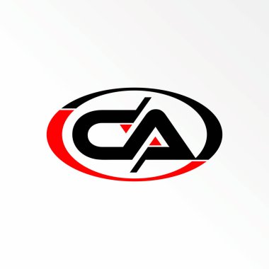 harf veya kelime CA sans serif bağlı yazı tipi elips resim grafik logo tasarımı soyut konsept vektör stok. Baş harf veya monogramla ilgili bir sembol olarak kullanılabilir