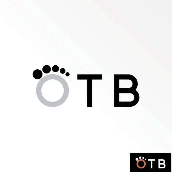 Unique Letter Word Otb Sans Serif Font Right Foot Stamp — Stockový vektor