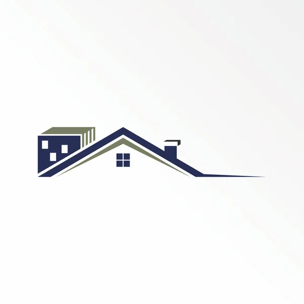 Simple and unique Roof house and building like town image graphic icon logo design abstract concept vector stock. — Archivo Imágenes Vectoriales