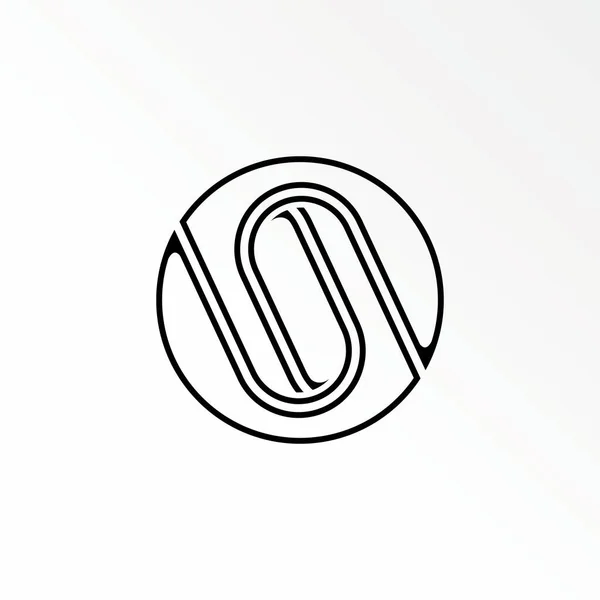 Unieke Letter Woord Modern Lettertype Dubbele Flip Line Cirkel Rond — Stockvector