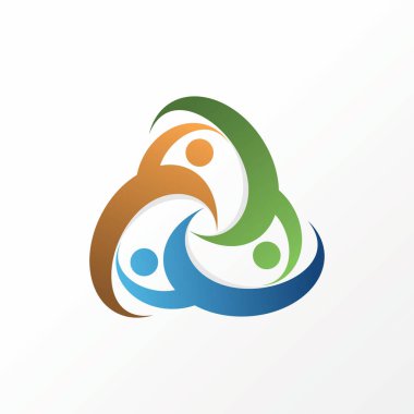 Unique but simple cut triangle around like motif or body human image graphic icon logo design abstract concept vector stock. 