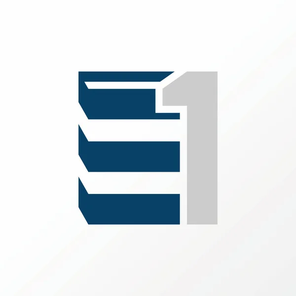 Unique but simple letter or word E1 sans serif font on 3D shape image graphic icon logo design abstract concept vector stock. — стоковый вектор