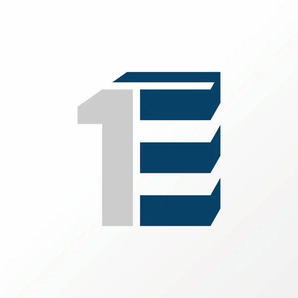 Unique but simple letter or word 1E sans serif font on 3D shape image graphic icon logo design abstract concept vector stock. — стоковый вектор
