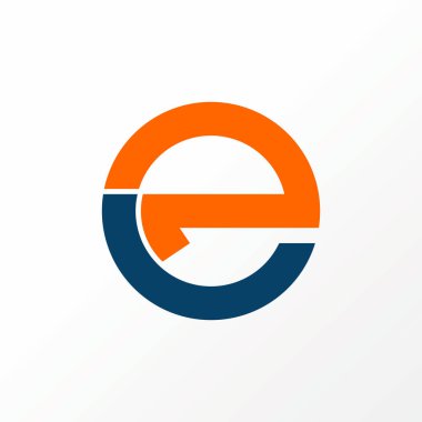 Letter or word E1 or 1E sans serif lowercase font on connect or merge image graphic icon logo design abstract concept vector stock. 