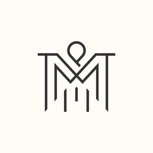 Simple and unique letter or word MM or MW line font like pattern motif ornament image graphic icon logo design abstract concept vector stock. — Stok Vektör