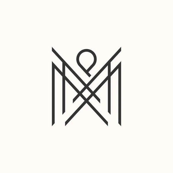 Simple and unique letter or word MM line font like precision or ornament image graphic icon logo design abstract concept vector stock. — 스톡 벡터