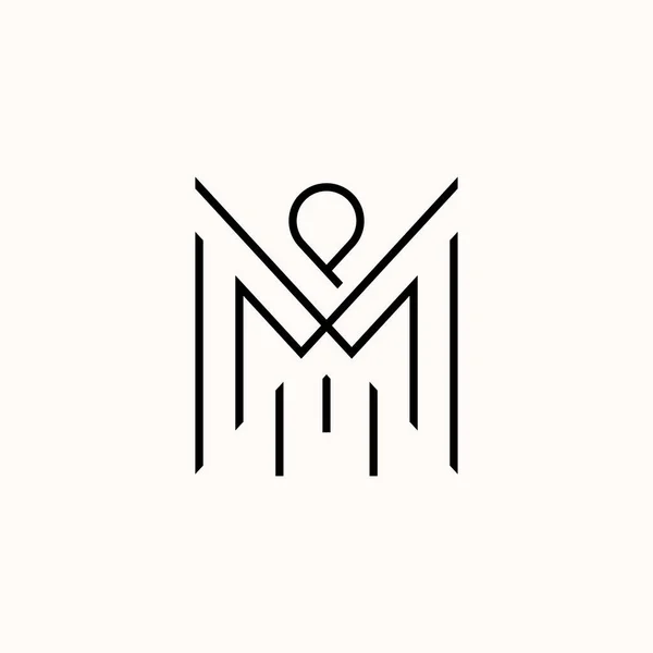 Simple and unique letter or word MM or MW line font like wing or ornament image graphic icon logo design abstract concept vector stock. — Stok Vektör