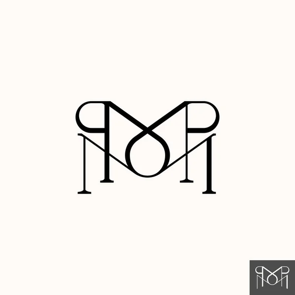 Simple letter or word MMP line thin serif font like pattern ornament and precision image graphic icon logo design abstract concept vector stock. — 스톡 벡터