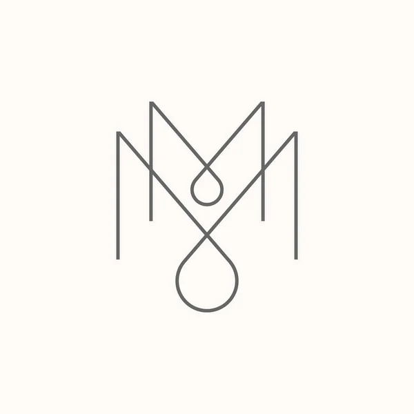 Simple and unique letter or word MM line font like pattern motif ornament precision image graphic icon logo design abstract concept vector stock. — 스톡 벡터