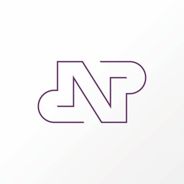 Simple letter or word DNP line thin font like pattern precision flip backwards image graphic icon logo design abstract concept vector stock. 