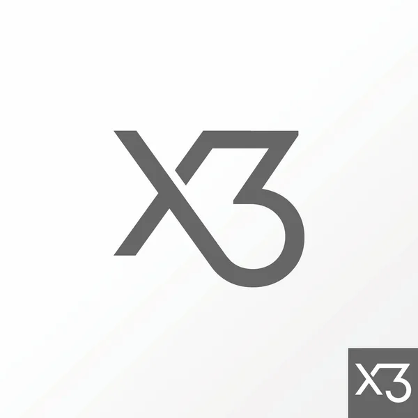 Unique but simple letter or word X3 cut connect sans serif font image graphic icon logo design abstract concept vector stock. — Vetor de Stock