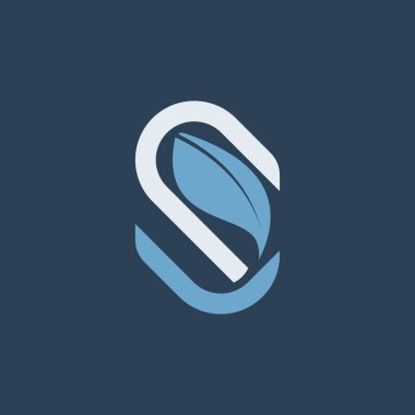 Basit ve benzersiz harf ya da S sözcüğü yazı tipini ters veya ters çevirerek ve yaprak resmi grafik logo tasarımı soyut konsept vektör stoku. Lüks veya başlangıçla ilgili bir sembol olarak kullanılabilir