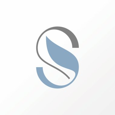 Basit ve benzersiz harf ya da S yazıtipi tersten ve yaprak resim grafik logo tasarımı soyut konsept vektör stoku üzerinde. Lüks veya başlangıçla ilgili bir sembol olarak kullanılabilir