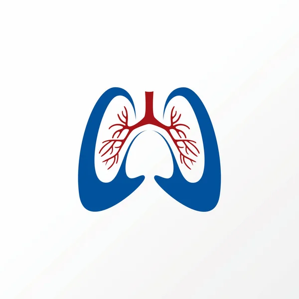 Corazón Pulmones Únicos Simples Con Imagen Comercio Médico Icono Gráfico — Archivo Imágenes Vectoriales