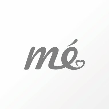 Basit ve benzersiz bir harf ya da aşk resmi grafik logo tasarımı soyut konsept vektör stoklu küçük harfli ME italik yazı tipi. Ev parafı veya monogramıyla ilgili sembol olarak kullanılabilir
