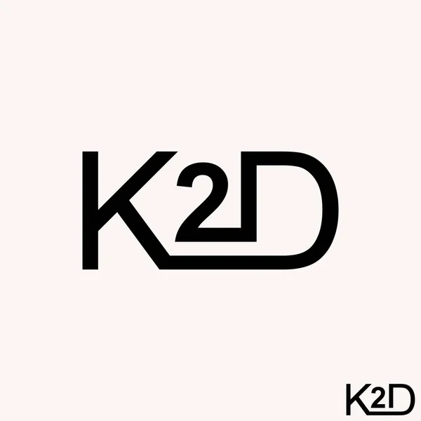 Einfache Und Einzigartige Buchstaben Oder Wort K2D Schrift Verbundener Zeilenbild — Stockvektor