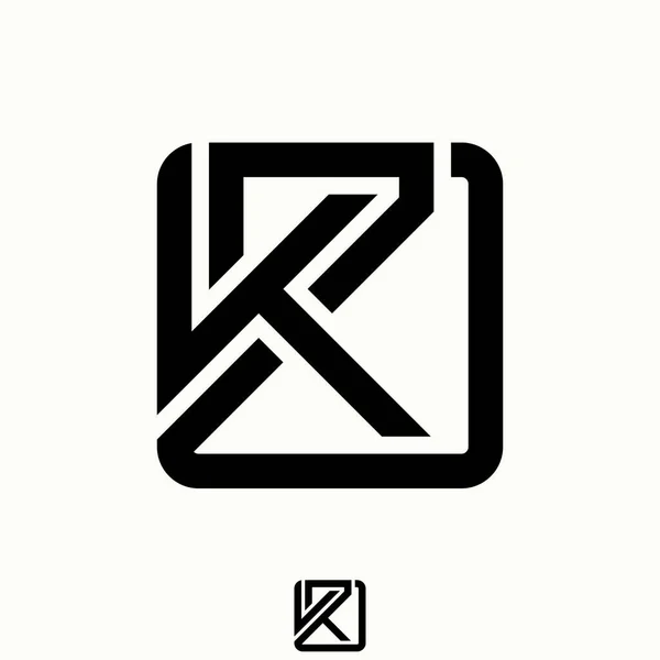 간단명료하지만 문자나 K2D 글꼴의 스퀘어 라인둥근 이미지 그래픽 아이콘 로고는 — 스톡 벡터