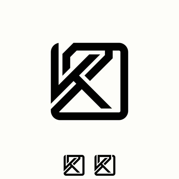 간단명료하지만 문자나 K2D 글꼴의 스퀘어 라인둥근 이미지 그래픽 아이콘 로고는 — 스톡 벡터