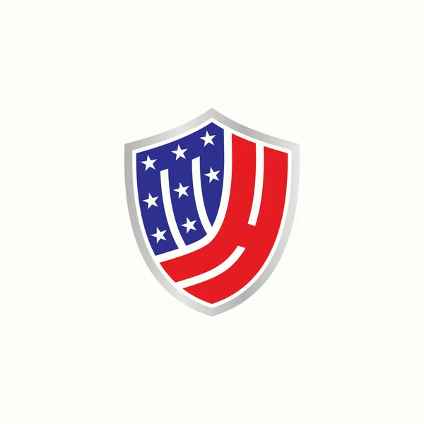 Simple Unique Shield Guard Emblem Letter Word Font Image Graphic — Stock Vector