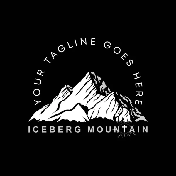 Simple Unique Emblem Iceberg Mountain Church Cross Image Graphic Icon — Διανυσματικό Αρχείο