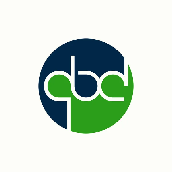 Simple Unique Letter Word Qbd Lowercase Font Connect Circle Block — Vector de stock