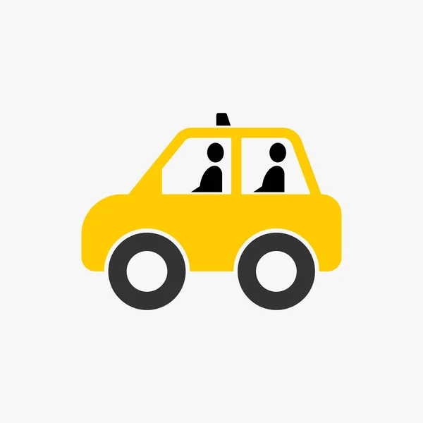 Prosty Unikalny Mini Taksówka Dwoma Pasażerami Obraz Grafika Ikona Logo — Wektor stockowy