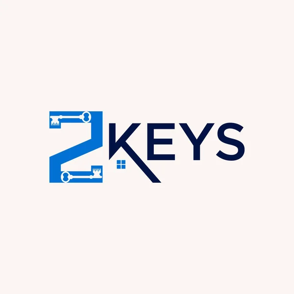 간단하고 문자나 Keys 하우스 이미지 그래픽 아이콘 로고를 사용하여 추상적 — 스톡 벡터