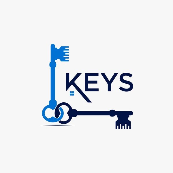 간단하고 문자나 Keys 하우스 이미지 그래픽 아이콘 로고를 사용하여 추상적 — 스톡 벡터