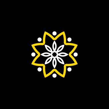 Basit Vücut ya da insan yaprakları çiçek gibi çember şeklindeki grafik simge logosu tasarımı soyut konsept vektör stoku. Halkla veya toplumla ilgili bir sembol olarak kullanılabilir