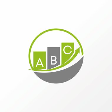 Basit ama benzersiz grafik veya ok ve daire şeklindeki grafik logo tasarımı konsept vektör stoku ile ticaret. Finans veya büyümeyle ilgili sembol olarak kullanılabilir