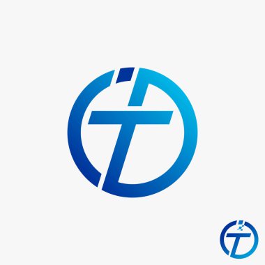 Basit ve benzersiz harf veya kelime IDT satırı yazı tipini daire resmi grafik logo tasarımı soyut konsept vektör stoğunda kesti. Tipografi veya monogramla ilgili sembol olarak kullanılabilir