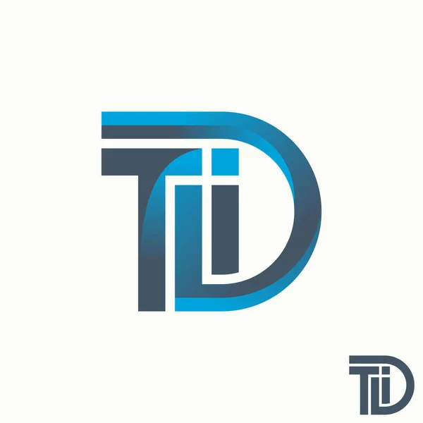 Simple Unique Letter Word Tdi Line Cut Font Connect Merge — Stock Vector